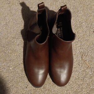 Primark Brown Womens Ankle Boots Sz 7 Wide Vegan Leather